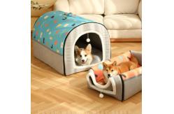 China Foldable 2 In 1 Washable Cozy Pet Cave Bed With Removable Cushion supplier