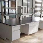 Modern White Lab Wall Bench High Durability for sale