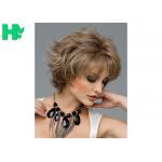 12 Inch Synthetic Hair Curly Short Blonde Wigs 100% High Temperature Wire Wigs For Adult for sale