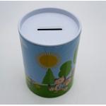 Custom Printed Round Coin Bank Empty Metal Tin Money Box for sale