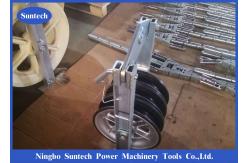 China Overhead Power Line Triple Aluminum Wheel Conductor Stringing Blocks supplier