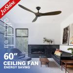 60 Inches White LED Ceiling Fan , Quiet DC Motor Modern Fan Light for sale