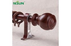 China 5.8m Wood Single Curtain Rod , Brown Wooden Curtain Pole ISO9001 Certified supplier