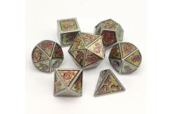 China Hand Carved Metal Polyhedral Dice 7 Piece Set For Tabletop RPG supplier