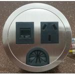 Round Conference Table Socket / Zinc Alloy Desktop Power Sockets
