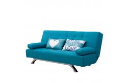 China Lightweight Blue Fabric Foldable Sofa Bed For Home supplier