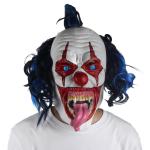 Customized Size Circus Clown Mask Blue Hair With Snake Tongue for sale