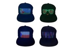 China Black Bluetooth LED Hat With Display Programmable Mobile App Control supplier