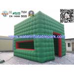 Green Cube Inflatable Cube Tent / Inflatable Marquee Tent For Advertising