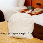 Biodegradable LDPE Plastic Laundry Bag With Cotton String Rope for sale