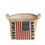 Cotton Waterproof Fabric Foldable Laundry Basket Baby Kids Dirty Clothes Bucket Hamper for sale