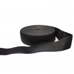 Black Polyester Knitted Elastic Tape 2.5cm Wide Knit Elastic For Garments for sale
