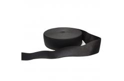 China Black Polyester Knitted Elastic Tape 2.5cm Wide Knit Elastic For Garments supplier