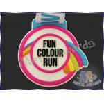 Multi Colored Running Sports Custom Plastic Medals With Printed Blue Color Ribbon for sale