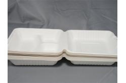 China 8 9 3 Compartment Biodegradable Food Boxes Bagasse Hinged Container supplier