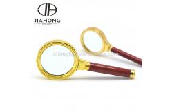 China Wooden Custom 4X  6X 10X Handheld Reading Magnifier For Reading Antique Plating supplier