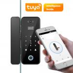 Black Glass Door Lock Tuya Smart Lock Home Security 3D Face Digital Fingerprint for sale
