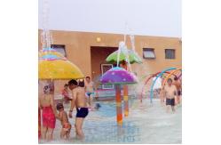 China All Fiberglass Made Small Mushroom Fountains For Children Water Park Splash Zone supplier