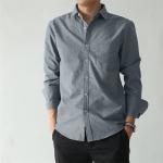 Long - Sleeved Casual Work Uniforms Slim Fit Single Row Rubber Button Design for sale