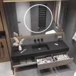 Plywood Bathroom Vanity Units , slate Countertop  Floating Vanity Cabinet