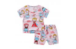 China Summer Kids Pajama Set Plain Animal Short Sleeve Tee And Shorts supplier