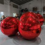 Giant Durable PVC Hanging Resuable Big Red Shiny Ball For Decoration for sale