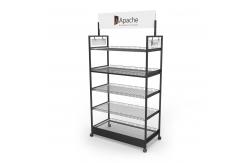 China Q235 Retail Wire Display Racks Metal Free Standing Wire Display Racks With Wheels supplier