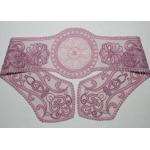 Purple Lace Collar Applique Floral Embroidered Tulle Mesh Trim For Neckline for sale