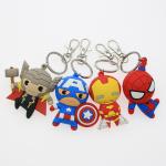 Custom 3D Cartoon Anime Captain America Rubber Keychain Pvc Key Chain For School Bag for sale