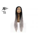 Long Gray Synthetic Box Braid Lace Front Wigs With Dark Roots For Afirica Girls for sale