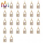 Unisex 50cm Chain Brass SS Initial Lock Necklace for sale