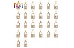 China Unisex 50cm Chain Brass SS Initial Lock Necklace supplier