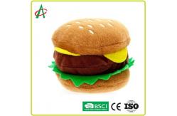 China 0.1kgs Hamburger Pet Plush Toy Three Charming Sounds supplier