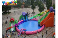 China Mini 15m Diameters Inflatable Water Parks Customized White With 680w Pump supplier