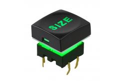 China 15x15 LED Push Button Switch 30mA 30VDC With Sculptured Cap supplier