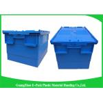 Recyclable 60L Plastic Attached Lid Containers Blue Customized For Agriculture