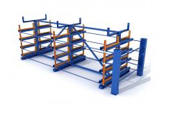 China Q235 Steel Spacesaver 4000kgs/level Roll Out Cantilever Rack SGS supplier