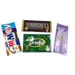 Custom Logo Printing Mylar Bags Disposable Aluminum Foil Sachets Honey Candy Sachets Chocolate Bar Packaging for sale
