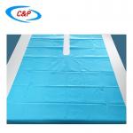 Nonwoven Disposable Blue U Drape Split Sheet For Medical Procedures