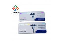 China RX 10ml Vial Labels Silver Foil Metalliing Sticker Printing With Free Design Service supplier