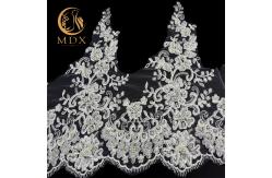 China Water Soluble Beaded Lace Trim Embellishments 1 yard Length For Dresses supplier