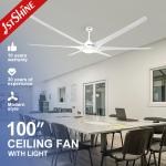 100 Inch DC Plastic Ceiling Fan With Light Energy Saving Low Power Consumption for sale