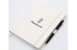 China Pure White Custom Journal Notebook Foil Stamping Hard Cover With Pen Loop supplier