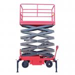 Red Mobile Hydraulic Platform 12m Mobile Aerial Lift 500KG Capacity for sale