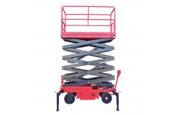 China Red Mobile Hydraulic Platform 12m Mobile Aerial Lift 500KG Capacity supplier