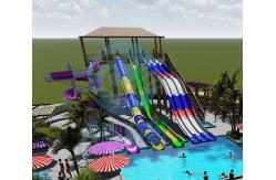 China Commercial FRP Swimming Pool Water Slide Combo 7m Height For All Ages supplier