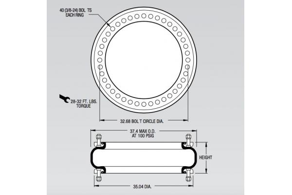 FS 5450-16 RS Continental Industry Single Convolution Air Spring W01-358-9601