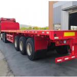 Customized 3 Axles 60T Carry 20ft\40ft Container Bagged Cement Bulk Cargo Flatbed Trailer for sale