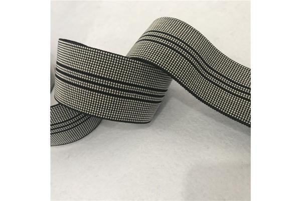 PP Sling 50mm Sofa Elastic Webbing 40%-50% Elongation White With Black Lines