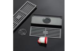 China Matte Silver Stainless Steel Linear Shower Drain With Removable Pattern Grate supplier